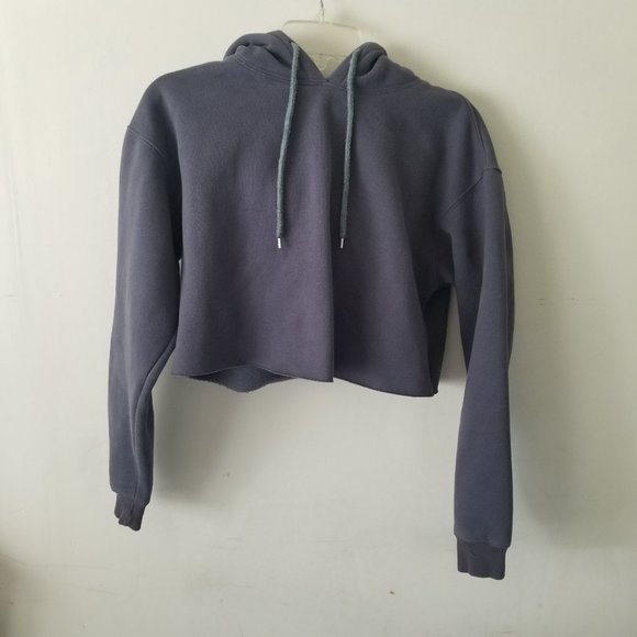 Princess Polly Tops - Princess Polly XX Blue Cropped Hoodie Size 2